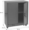 Aktenschrank HWC-O50, Büroschrank Stahlschrank mit Rollen, 2 Türen abschließbar, Stahl 98x80x40cm ~ hellgrau Bild 3