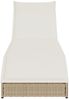 vidaXL Klappliege mit Auflage und Stauraum Beige Poly-Rattan 4104224 Bild 5