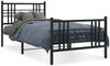 vidaXL Bettgestell mit Kopf- und Fußteil Metall Schwarz 90x190 cm 376334 Bild 2
