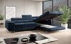 Designer Sofa Calvera mit Schlaf- und Klappfunktion Blau Samt Rechts Bild 3