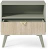 Bettso 'FIRR' Nachttisch mit goldenen Griff, Holzwerkstoff Grün 54x38x54 cm Bild 2