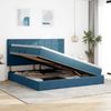 vidaXL Aufbewahrungsbett mit Matratze Dunkelblau 200 x 200 cm Samt 3372055 Bild 4