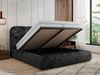 Bett mit Stauraum Polsterbett BENEA CLASSIC, Doppelbett mit Lattenrost Gepolstertes Kopfteil Gasdruckfeder Schlafzimmerbett Multipocket Matratze - 160 x 200 cm - Dunkelgrau Plüsch - ELORI LUX Bild 3