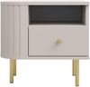 Ovalio Nachttisch Typ 801 Nachtschrank 48 cm Schlafzimmer Konsole Anrichte Modern Farbwahl Sandbeige, Cremona-Eiche und Dunin-Eiche Bild 5