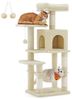 Feandrea Kratzbaum, 143 cm hoch, Katzenbaum, mehrstöckiges Katzenhaus, mit 4 Kratzsäulen, 2 Plattformen, Hängematte, Höhle, beige PCTDE161M01 Bild 4