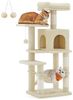 Feandrea Kratzbaum, 143 cm hoch, Katzenbaum, mehrstöckiges Katzenhaus, mit 4 Kratzsäulen, 2 Plattformen, Hängematte, Höhle, beige PCTDE161M01 Bild 5