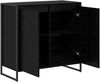 vidaXL Seitenschrank Schwarz Eichen-Optik 79 x 36 x 75 cm 886600 Bild 5