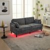 Sofa 175x83x78 cm, 2‑sitzig, Grau, Chenille, mit USB-Anschluss und stimmungsvollem LED-Licht Bild 2