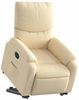 Relaxsessel, Fernsehsessel, Schlafsessel mit Aufstehhilfe Elektrisch Creme Stoff Bild 3