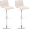 CLP 2er Set Barhocker Hover Stoff höhenverstellbar und drehbar,creme chrom Bild 2