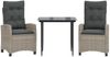 vidaXL 3-tlg. Garten-Essgruppe mit Kissen Hellgrau Poly Rattan 3212842 Bild 2