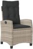 vidaXL 3-tlg. Garten-Essgruppe mit Kissen Hellgrau Poly Rattan 3212842 Bild 4