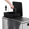 Songmics Mülleimer mit 2 Fächern und Softclose, luftdicht inkl. Müllbeutel, Metall, 60 (2x30) Liter, Silber Bild 5