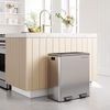 Songmics Mülleimer mit 2 Fächern und Softclose, luftdicht inkl. Müllbeutel, Metall, 60 (2x30) Liter, Silber Bild 4