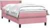 vidaXL Boxspringbett mit Matratze Rosa 90x220 cm Samt 3317978 Bild 4