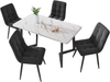 Esszimmerstuhl 4er-Set, Samt mit Ziersteppung & Metallgestell, 44x41x86 cm, Grau Bild 3
