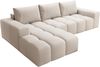 Ecksofa Cento, L-Sofa, Eckcouch L-Form, Sofa Links, Sofa Teddy-Bouclé-Stoff, 285 x 56 x 180 cm, Beige Bild 3