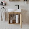 Roomart PUNTO Badmöbel Set– 2-teiliges Badezimmermöbel Set - Waschbecken mit Unterschrank - H 45 x B 24.5 x T 46.5 cm • Eiche Bild 4