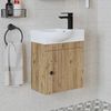 Roomart PUNTO Badmöbel Set– 2-teiliges Badezimmermöbel Set - Waschbecken mit Unterschrank - H 45 x B 24.5 x T 46.5 cm • Eiche Bild 2