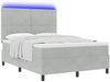 vidaXL LED Boxspringbett mit Matratze Hellgrau 160 x 200 cm Samt 3343256 Bild 3
