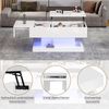 Couchtisch, mit hydraulischem Lift, schiebbarer Platte & LED-Beleuchtung, 100x50x45 cm, Weiß Bild 5