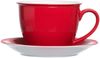 Ritzenhoff & Breker DOPPIO Milchkaffee Tasse mit Untertasse 350 ml 6er Set rot Bild 2