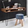 Wohnling Schreibtisch BAGLI braun 110 x 60 x 76 cm Massiv Holz Laptoptisch Sheesham Natur | Landhaus-Stil Arb Bild 3