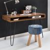 Wohnling Schreibtisch BAGLI braun 110 x 60 x 76 cm Massiv Holz Laptoptisch Sheesham Natur | Landhaus-Stil Arb Bild 4