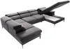 Vente-unique - SEPINA Sofa SamtStoff Grau - B 214 cm x H 75 cm x L 353 cm Bild 5