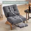 REDOM Loungesessel Verstellbarer Polsterstuhl (Relaxsessel mit Lendenkissen & Holzbeinen, atmungsaktives Kordpolster), 1 Stuhl Bild 4