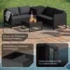 STEELSØN 'Alniyat' Polyrattan Gartenlounge 4-tlg. mit Tisch und Aufbewahrungsbox, schwarz/anthrazit, wetterfest, Outdoor Sitzgruppe für 4 Personen Bild 5