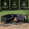 STEELSØN 'Alniyat' Polyrattan Gartenlounge 4-tlg. mit Tisch und Aufbewahrungsbox, schwarz/anthrazit, wetterfest, Outdoor Sitzgruppe für 4 Personen Bild 3