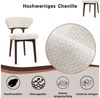 Odikalo Esszimmerstuhl Esszimmerstühle aus Massivholz mit Kissen und Rückenlehne (bequem und atmungsaktiv geeignet für Esszimmer Wohnzimmer Cafés moderner Stil Chenil Hellbeige) Bild 2