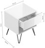 2er Set Nachttisch Dion 40cm SoftClose stehend Weiß & Eiche Front : Oak Gold / Weiss hochglanz Bild 2
