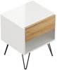 2er Set Nachttisch Dion 40cm SoftClose stehend Weiß & Eiche Front : Oak Gold / Weiss hochglanz Bild 5
