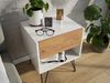 2er Set Nachttisch Dion 40cm SoftClose stehend Weiß & Eiche Front : Oak Gold / Weiss hochglanz Bild 3