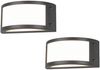 LED Außenwandleuchten 2er Set halbrund in Anthrazit, Breite 24,8 cm Bild 2