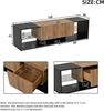 TV-Schrank 160 x 40 x 42 cm mit 2 Schubladen, Glasablage und LED-Beleuchtung in Schwarz/Natur-Holzoptik Bild 5