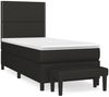 vidaXL Boxspringbett mit Matratze Schwarz 90x200 cm Stoff 3136487 Bild 2