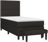 vidaXL Boxspringbett mit Matratze Schwarz 90x200 cm Stoff 3136487 Bild 3