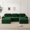 Cloud Modulsofa Boneless U-förmiges Sofa,Modulares Sofa mit Ottoman Modulares Cloud-Sofa 3-Sitzer Corduroy-Cloud-Sofa für Wohnzimmer Montagefreies Sofa,Corduroy,Grün, Bild 2