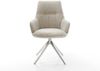 Drehstuhl Zelia-Flex mit Armlehnen Webstoff Soft Beige Kreuzgestell breit Edelstahl 360° drehbar Wippfunktion Taschenfederkern Bild 2