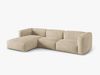 Micadoni Ecksofa Martina 3-Sitzer Links Samt Helles Beige Bild 2