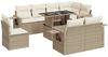 vidaXL 9-tlg. Garten-Sofagarnitur mit Kissen Beige Poly Rattan 3326499 Bild 2