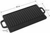 Grillplatte aus Gusseisen 1-2 Stück 50x23,5 cm Wendeplatte emailliert Grillpfanne Burgerplatte BBQ Plancha für Gasgrill Holzkohlegrill Herd Backofen Lagerfeuer geriffelt glatt schwarz Bild 2