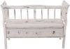 Sitzbank T207, Bank Truhenbank Holzbank Aufbewahrungstruhe, Staufach Kissen Holz 119cm ~ weiß, shabby Bild 5