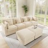 4-Sitzer Wohnlandschaft B 284 x T 156,5 x H 86 cm aus Chenille mit verstellbaren Armlehnen Bild 4