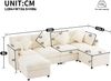 4-Sitzer Wohnlandschaft B 284 x T 156,5 x H 86 cm aus Chenille mit verstellbaren Armlehnen Bild 5