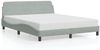 vidaXL Bettgestell "Dover" Hellgrau 160x200 cm Samt 373212 Bild 2