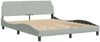 vidaXL Bettgestell "Dover" Hellgrau 160x200 cm Samt 373212 Bild 3